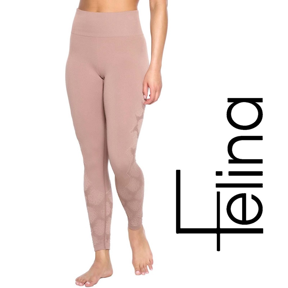 Felina Seychelle Rosette High Waisted Leggings